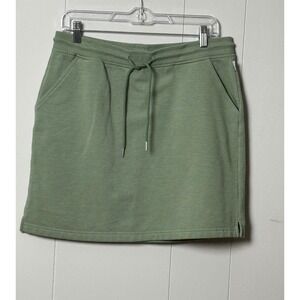 Eddie Bauer Women's Sage Green Fleece Lined Drawstring Mini Skirt Size M
